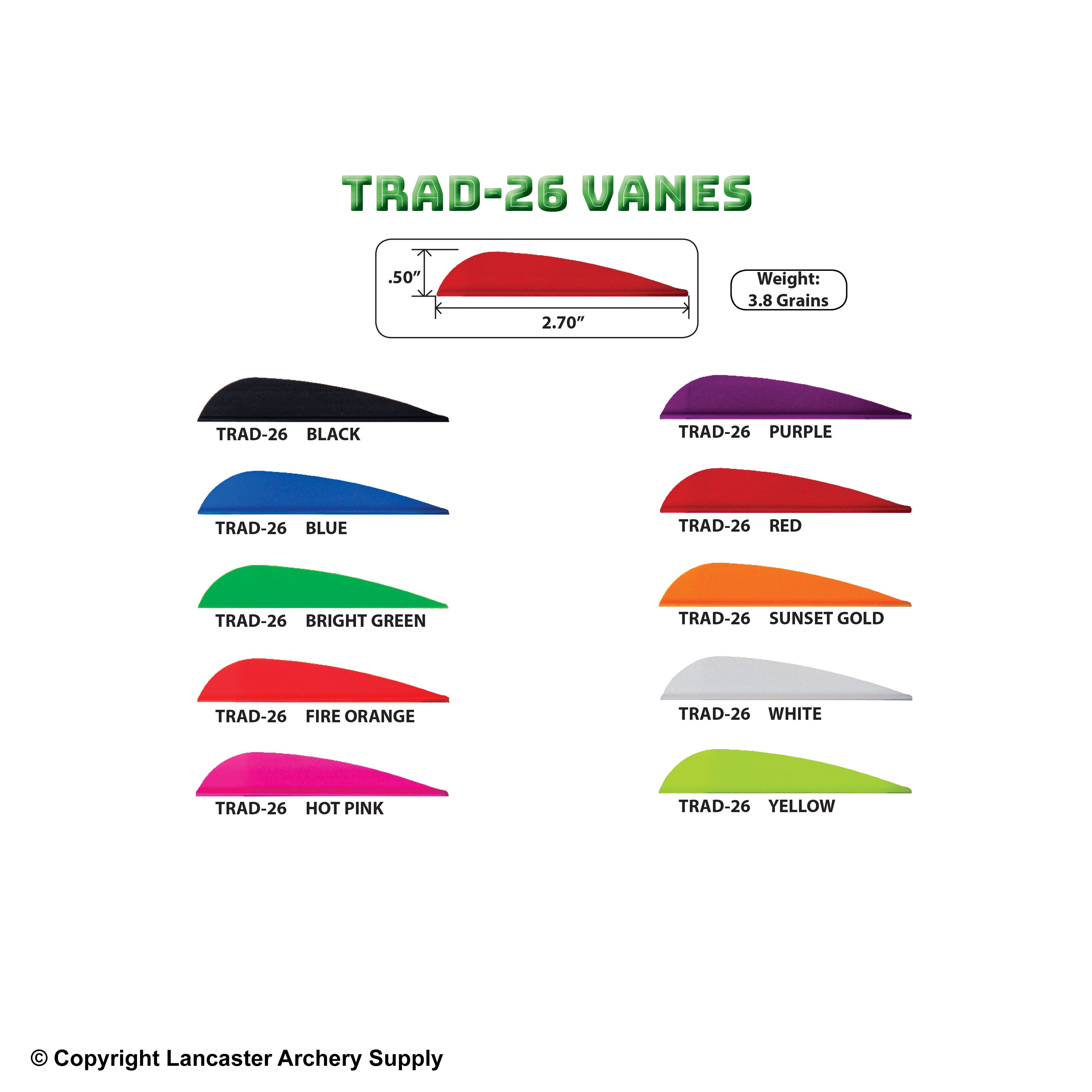 Letky Trad Vanes 4" - náhrada přírodních letek
