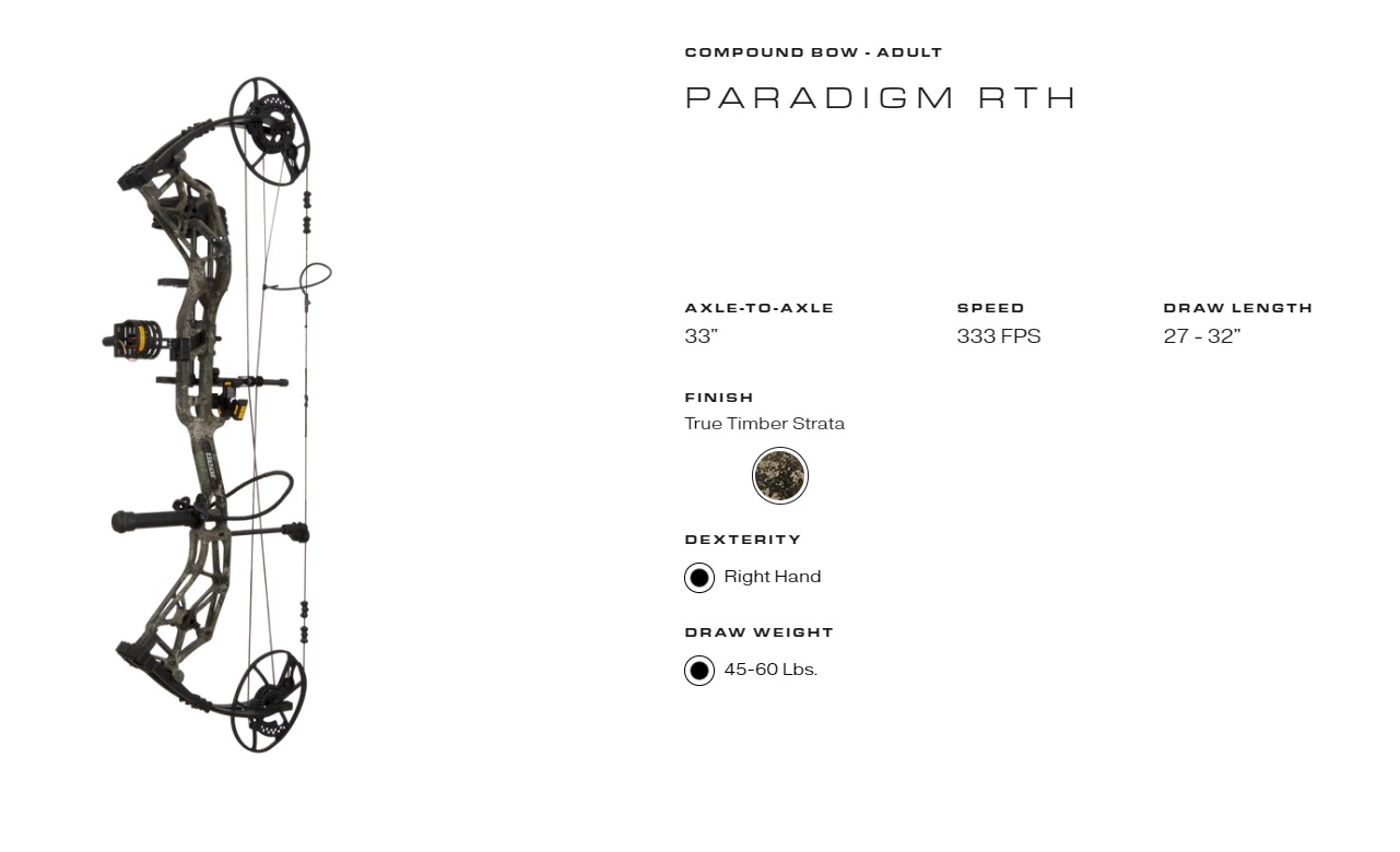 Bear Paradigm 55-70# 27 -32" sada RTH, barva Mossy Oak Dna camo